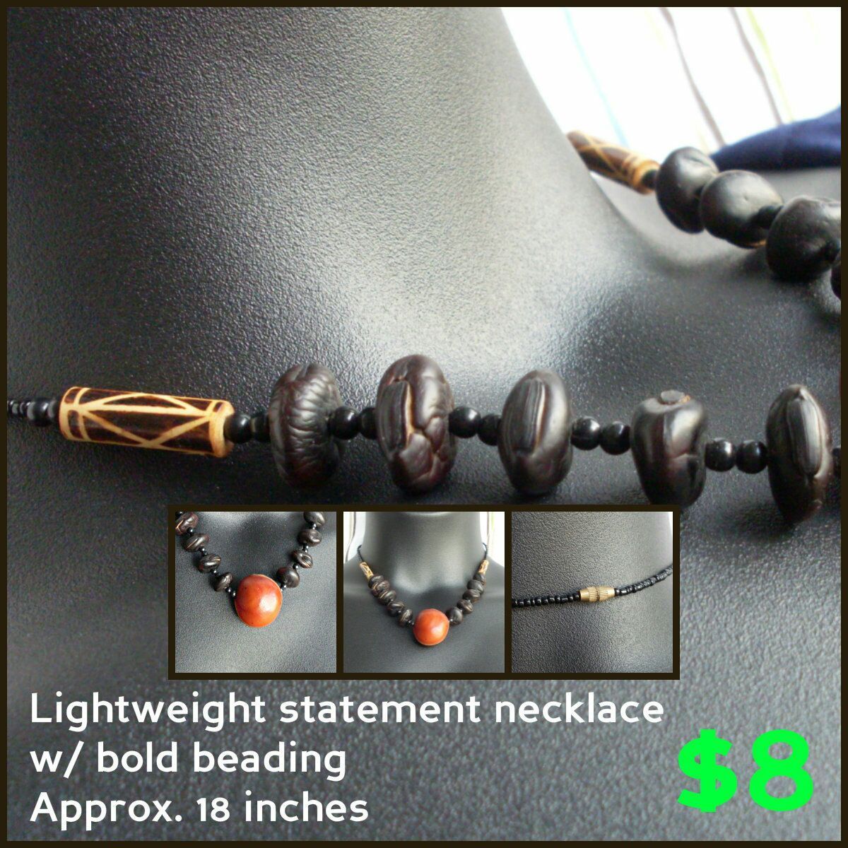 Lightweight, bold statement necklace