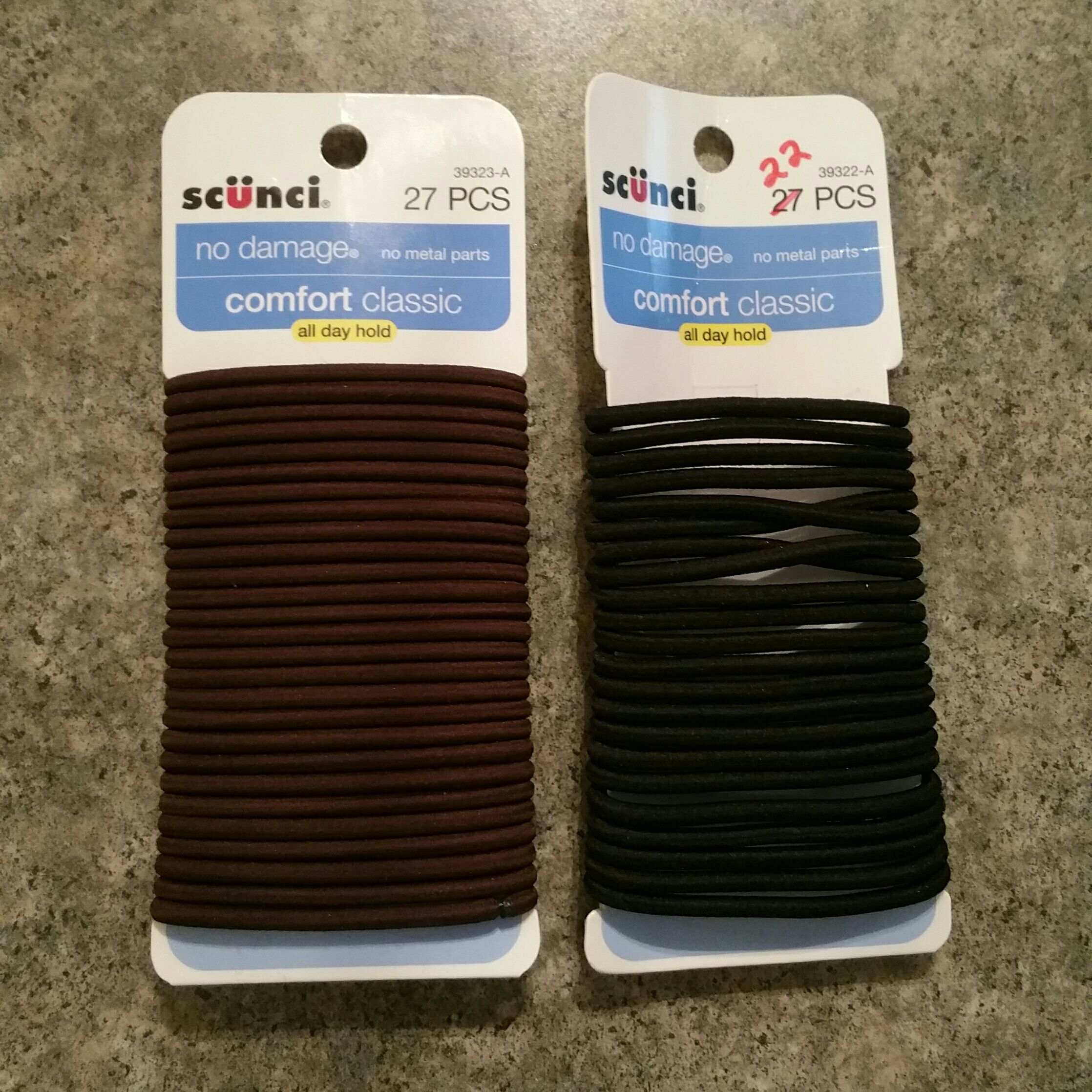 Hair ties (elastics) black and brown