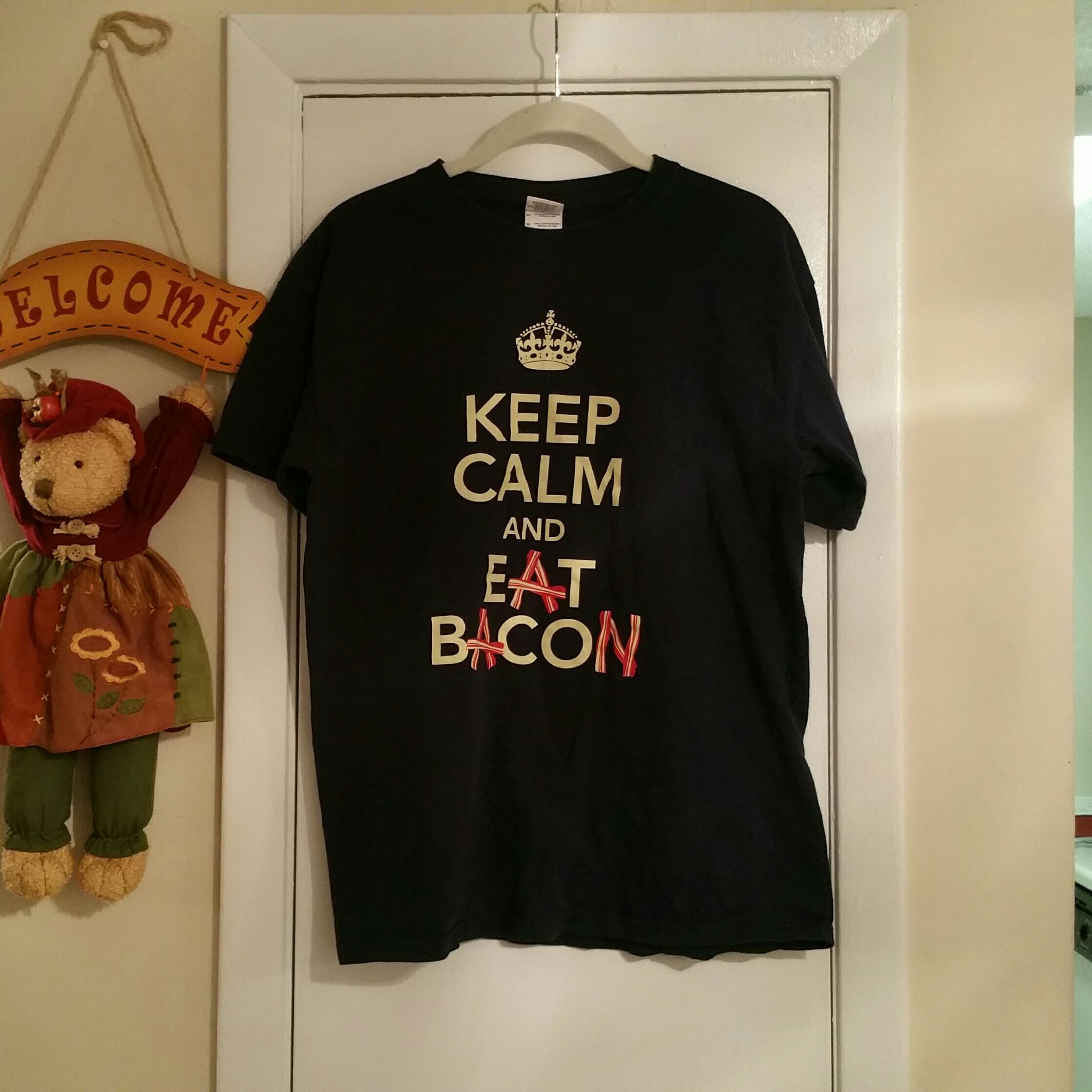KEEP CALM AND EAT BACON t-shirt Men's M