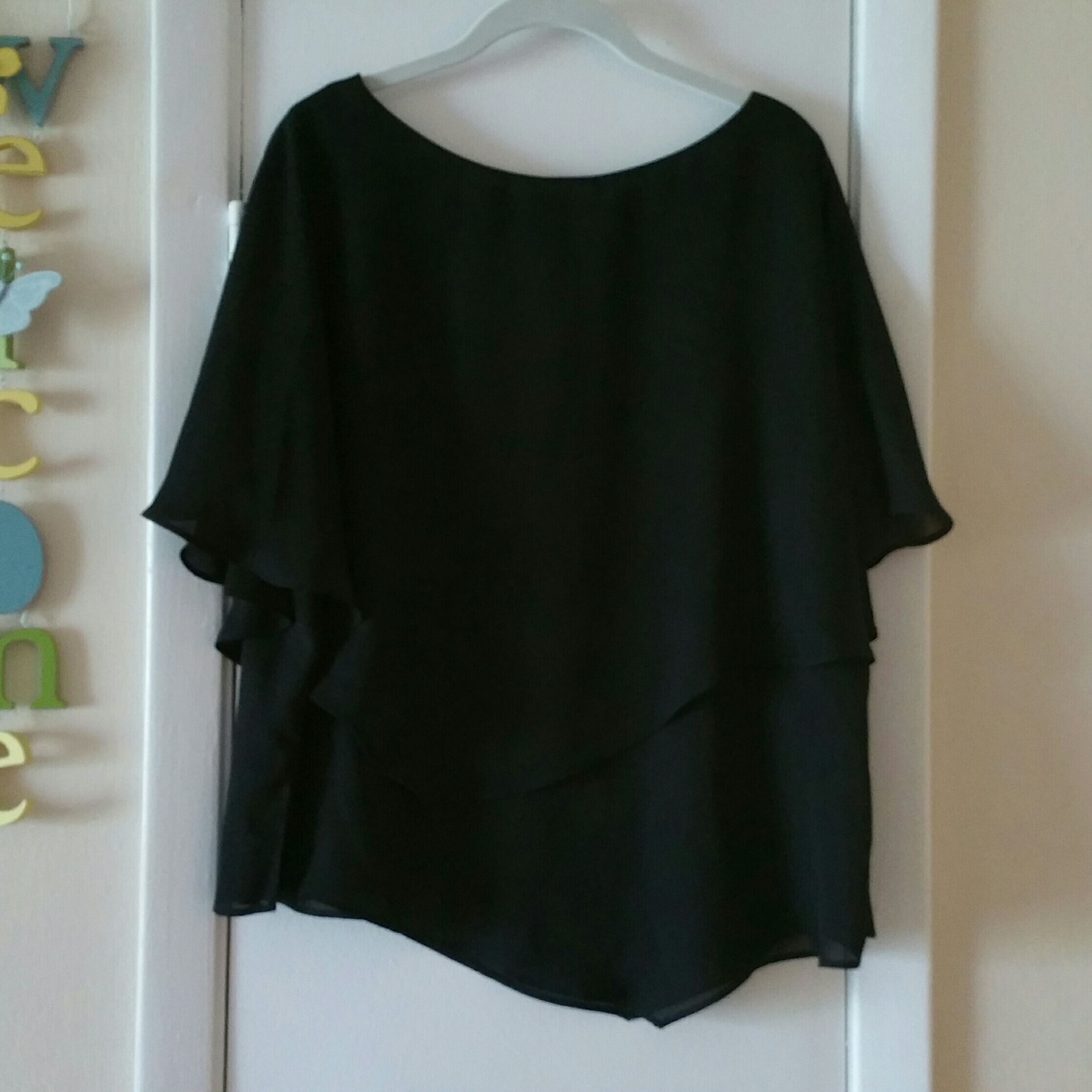 Dressy women's blouse, black,18W