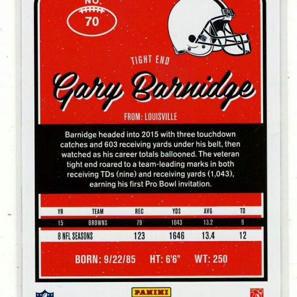 Gary Barnidge 2016 Donruss Football Card