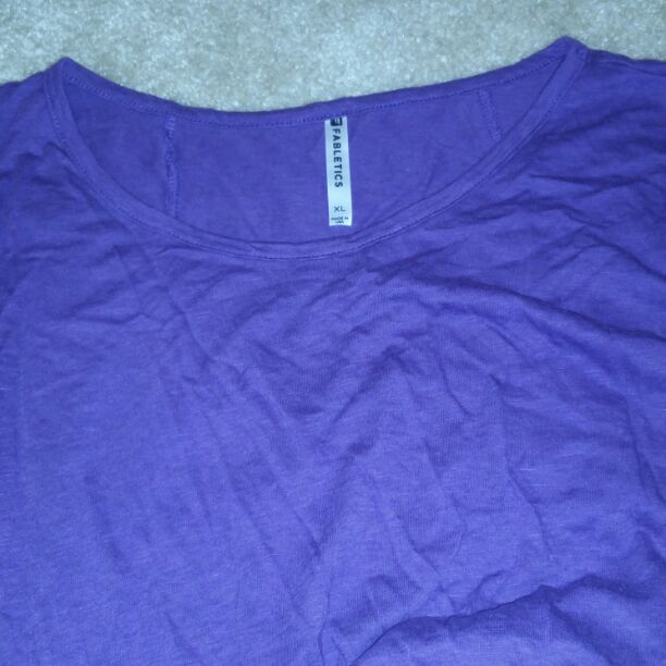 Purple Fabletics workout exercise top
