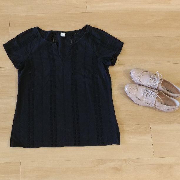 J.Crew Top Size S Short Sleeve Black