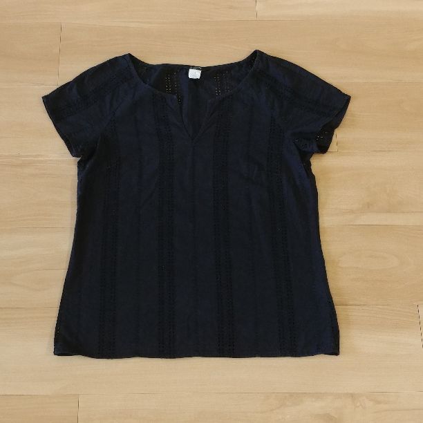 J.Crew Top Size S Short Sleeve Black