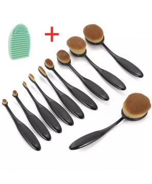 New 10pcs Oval Facial Makeup Brush Set