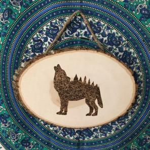 Handcrafted Wolf Wood Art