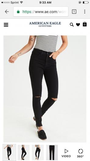 AEO Super HI-RISE Jeggings Knee Slits