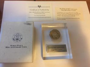 WW II Clad Half Dollar Paperweight