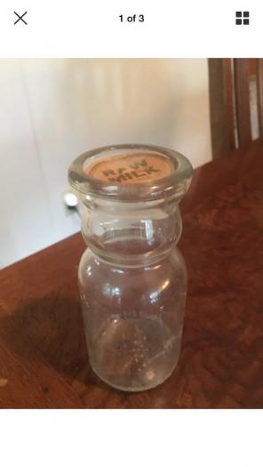 RARE Early 1900's Milk Bottle With Lid