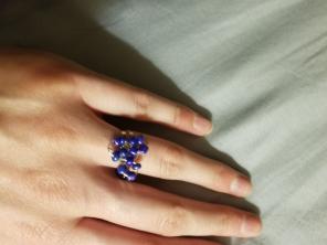 Purplish colored bead ring