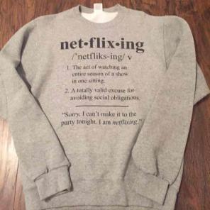 Grey Netflix pullover sweatshirt