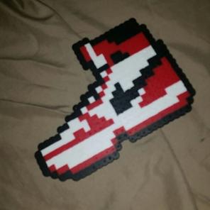 Perler bead art airforce 1 Jordan shoe