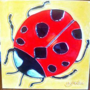 Lady Bug 3-D Tile w/ artist signature