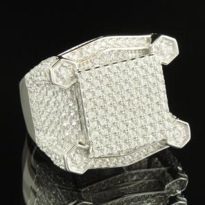 Hip Hop Icedout 14k White Gold Mens Ring