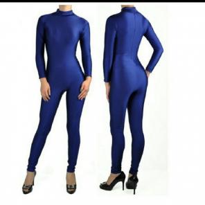Navy blue stretchy long sleeved leotard