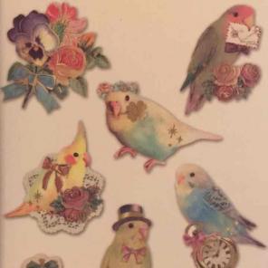 quality vintage bird planner stickers
