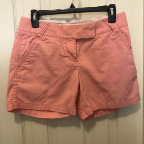 Coral JCrew Twill Shorts