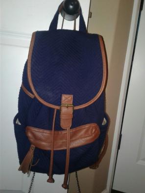 Navy blue rucksack backpack