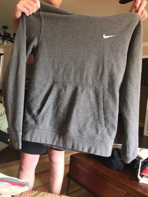 Gray Nike hoodie