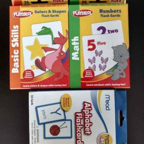 Three packs of children's flash cards
