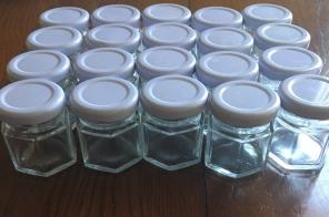 Glass Hexagon Jar And Lid Sets