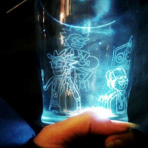 Rick and Morty Etched Tiny Rick Glass