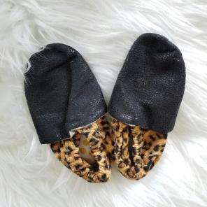 Handmade leopard print booties sz 4/5c