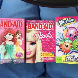 3 boxes girl bandaids band aids