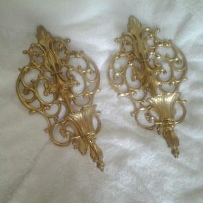 Vintage Heavy Gold Sconce