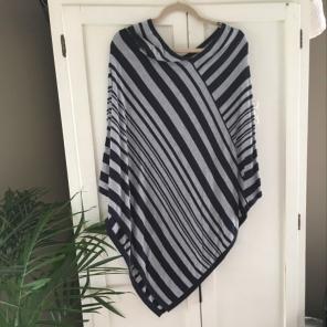Grey And Navy Poncho