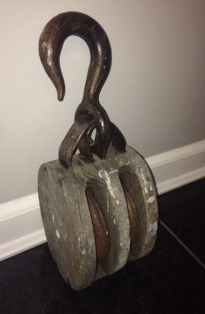 Antique Double Roller Pulley
