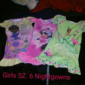 Girls size 6 Disney Nightgown Bundle
