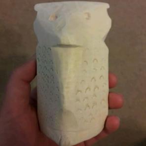 Hand carved wooden owl