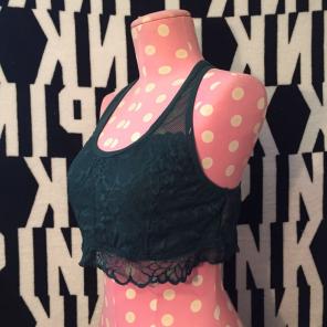 VS PINK UNLINE CROP LACE BRALETTE NWT