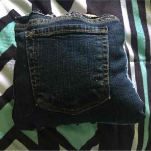 Blue jean tie dye pillow