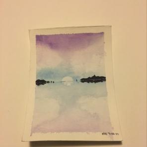 Watercolour Painting Of Seascape
