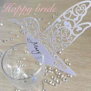50 Beautiful Place Cards for Wine Glass