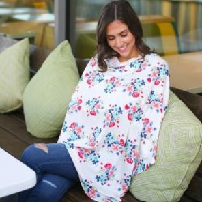 Ivory Wildflower Nursing& Car Seat Cover