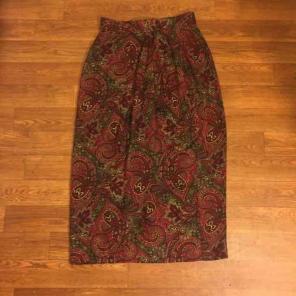 Vintage Gorgeous Red Paisley Skirt Small