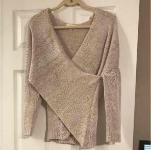 Cream wrap sweater