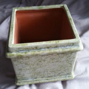 Square pottery vase decor