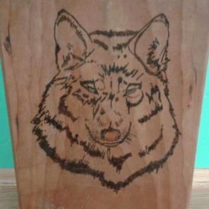 Wolf woodburning