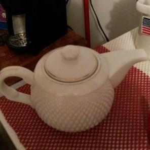 Milk glass teapot