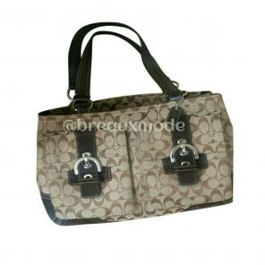 SALE Coach - Suede Signature Large Tote