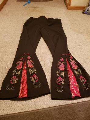 Black flare pants.