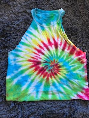 Tie Die Scoop Crop Top