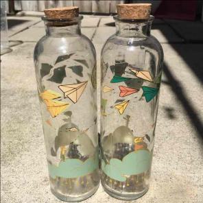 Bundle of 2 cute glass bottles