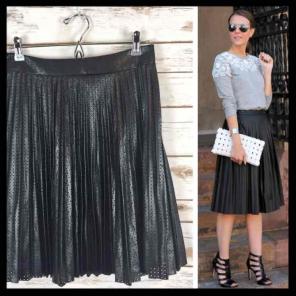 bar III // faux leather pleated skirt