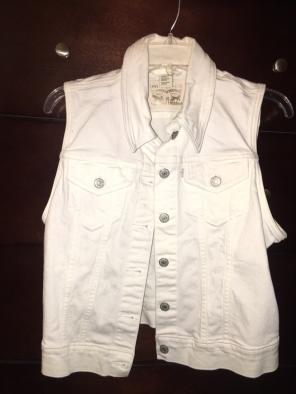 Levi Denim White Vest L
