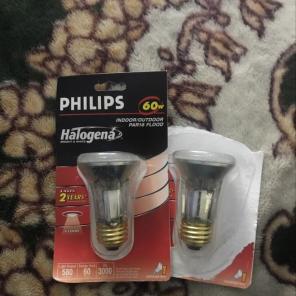 2 Philips 60W Halogena Bright & White